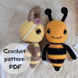 Pattern crochet bee toy PDF