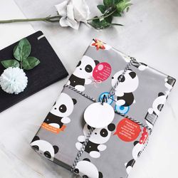 eVincE Panda Gift Wrapping Paper 10 sheets Large size (70x50 cms) Recyclable | Fun Facts for Kids & Childrens