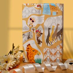 eVincE 10 thick  Giraffe Gift Wrapping Paper Bundle | first baby Kids | Safari theme party for All Occasion