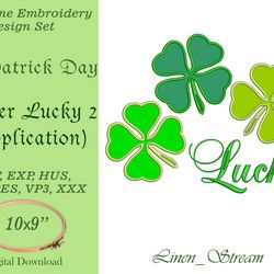 Clover Lucky 2  Machine embroidery design in 7 formats and 1 sizes