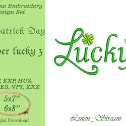 Clover Lucky Machine embroidery design in 7 formats and 2 sizes