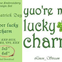 Clover lucky charm Machine embroidery design in 7 formats and 2 sizes