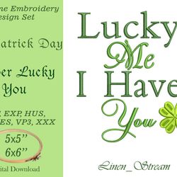 Clover Lucky You Machine embroidery design in 7 formats and 2 sizes