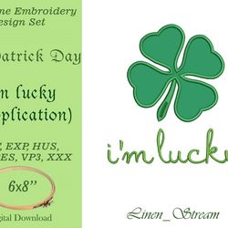 Luck Irish Machine embroidery design in 7 formats and 1 sizes