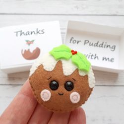 Pudding, Fake food, Pocket hug, Funny Christmas card, Thank you cards, Mom gift from daughter, Sister gift from sister
