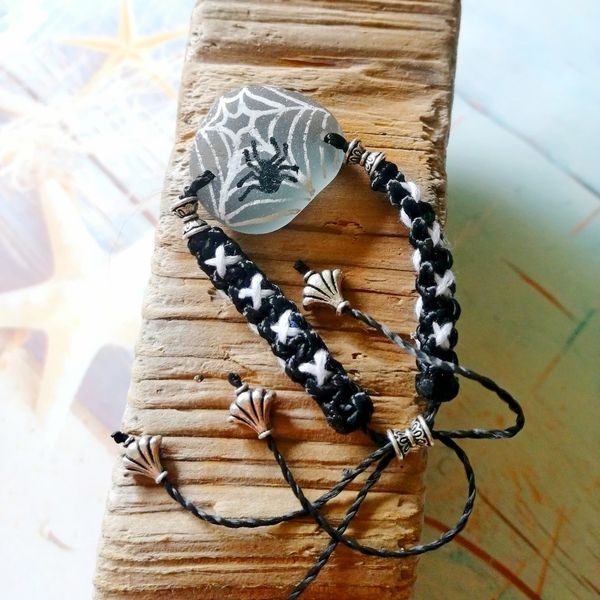 halloween jewelry sea glass bracelet~10.jpg