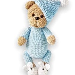 Crochet teddy bear in pajamas pattern, Amigurumi pattern, Crochet animals, Crochet patterns