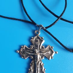 Orthodox blessed silver plated cross