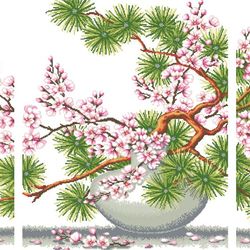 Scheme Cross Stitch Pattern | Sakura and Pine Triptych | #119