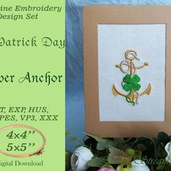 Clover Anchor Machine embroidery design in 7 formats and 2 sizes