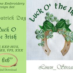 Luck O the Irish Machine embroidery design in 7 formats and 1 sizes