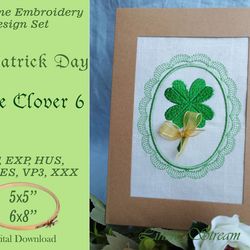 Frame Clover 6 Machine embroidery design in 7 formats and 2 sizes