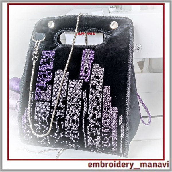 Bag-Night-City-in-the-hoop-Embroidery-design