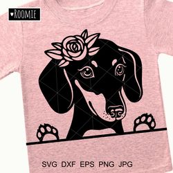 dachshund girl dog svg file, dachshund lovers gift badger dog shirt design cut file cricut silhouette, memorial love #18