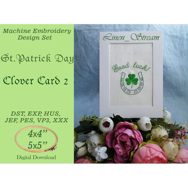Clover Card 2 Machine embroidery design in 7 formats and 2 s - Inspire ...