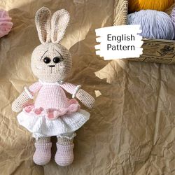 Crochet pattern bunny English tutorial crochet rabbit DIY bunny Pattern toy bunny