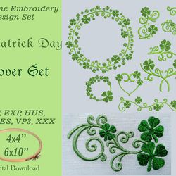 Clover set 10 Machine embroidery design in 7 formats and 2 sizes
