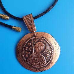Saint George the Victorious round pendant necklace
