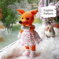 Crochet pattern fox Diy crochet toy fox Amigurumi