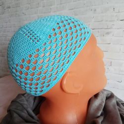 Islamic cotton skull cap mesh kufi short in solid colors