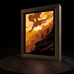 the lord of the rings light template, paper cut template light box, diy