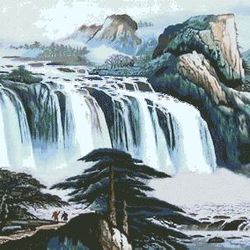 Scheme Cross Stitch Pattern | Waterfall | #134