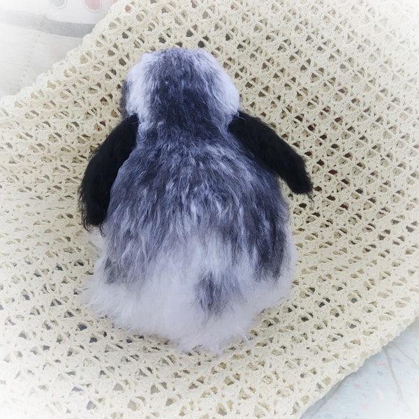 Realistic stuffed rabbit, black and white rabbit pet replica | Inspire ...