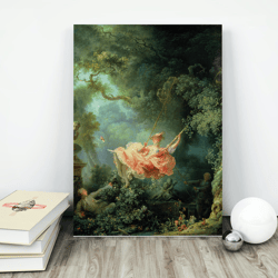 The Happy Accidents of the Swing, reproduction by Jean Honore Fragonard