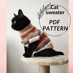 Cat sweater knitting pattern PDF