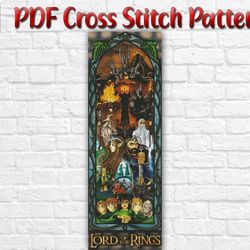 Lord Of The Rings Cross Stitch Pattern / Hobbit Cross Stitch Pattern / Lord Of The Rings Stained Glass / Printable PDF