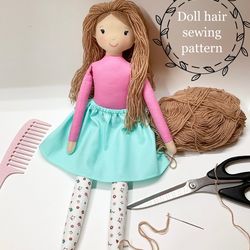 Doll hair pattern, Yarn doll hair tutorial, Thick comb able yarn hair pattern