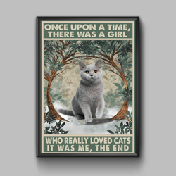 funny grey cat illustration, funny cat poster, digital download