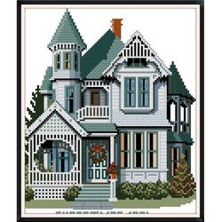 American houses / Cross stitch / Vintage digital pattern pdf / #003