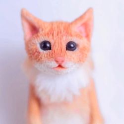 Cat miniature pet for BJD doll animals clay sculpture cat ART toy collectible doll kitten