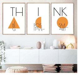 quote print set 3 quotes wall art motivational quotes poster wall decor inspirational quotes wall art think big positive