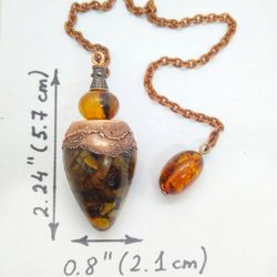 Tiger's eye pendulum necklace Tiger's eye crystal pendulum Dowsing & divination tool