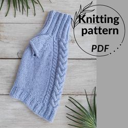 Knitting pattern cat sweater PDF Turtleneck pet sweater pattern
