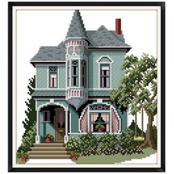 American houses / Cross stitch / Vintage digital pattern pdf / #011