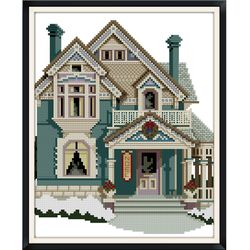 American houses / Cross stitch / Vintage digital pattern pdf / #014