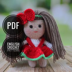 English PATTERN,doll pattern,amigurumi pattern,crochet pattern,pattern pdf