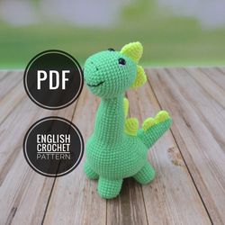 English PATTERN,Dino pattern,amigurumi pattern PDF,pattern toy,crochet pattern