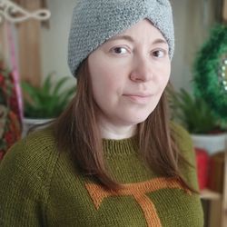 knitted women headband women alpaca grey handknit earwarmer knit headband gray headband