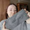 Women alpaca grey handknit earwarmer Wool headband Warm handknitted headband women gray alpaca headband