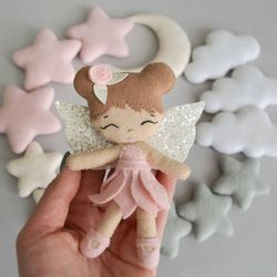 fairy crib nursery mobile girl, baby mobile girl fairy, nursery mobile, nursery decor girl, mobile baby gift