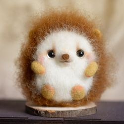 Felted little hedgehog toy miniature sculpture