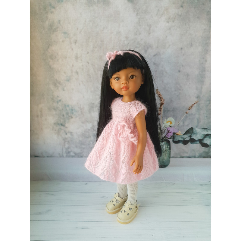 12 inch doll clothes pattern, Paola Reina knit tutorial, Paola Reina knitting dress, Doll knit pattern