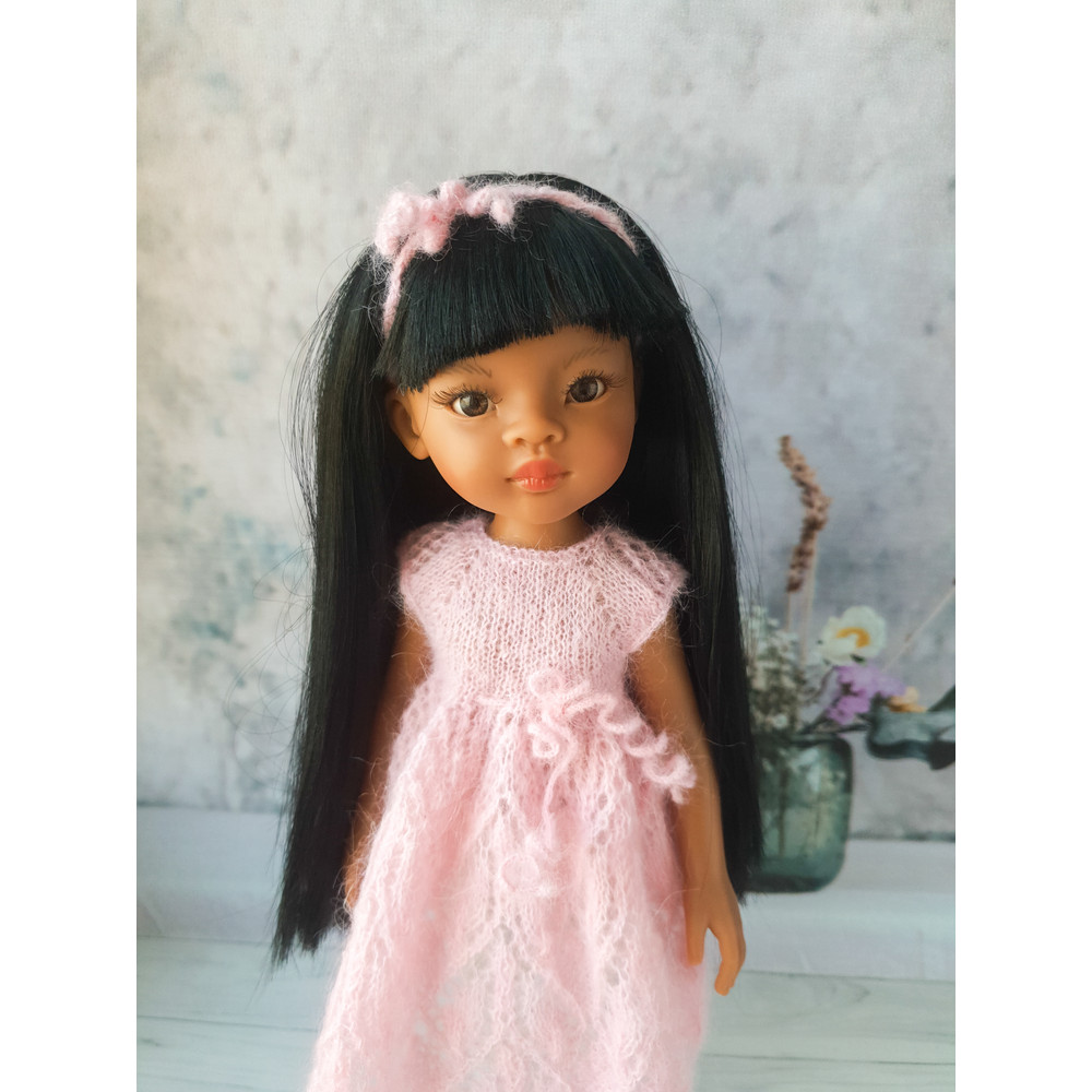12 inch doll clothes pattern, Paola Reina knit tutorial, Paola Reina knitting dress, Doll knit pattern