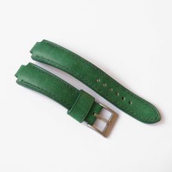 Green II Watch Strap for ORIS Aquis, genuine leather watchband