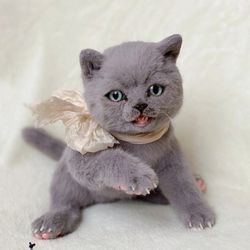 Custom order gray kitten realistic toy