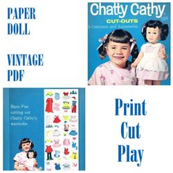 Digital | Vintage Paper Doll | Printable - Print - Cut - Play | PDF